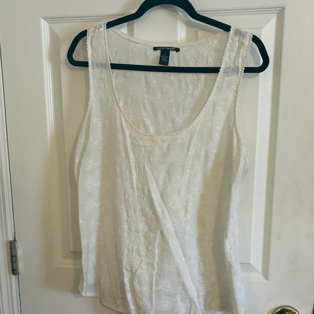 Lucky Brand White Lace Tank Top